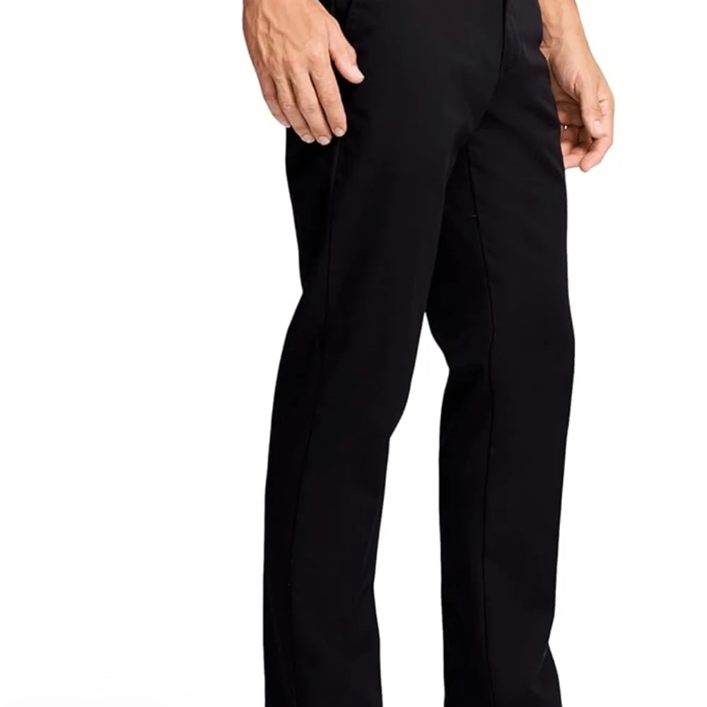 IZOD Men PANTS 40x32 BLACK AMERICAN CHINO STRAIGHT FIT FLAT FRONT 100% COTTON - Picture 4 of 7